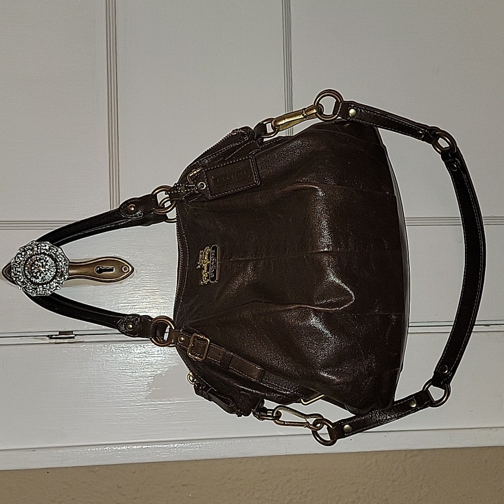 Coach Sopia Madison brown leather satchel